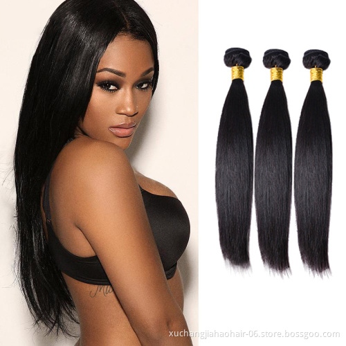 Wholesale Natural Black Color Human Hair Extension Straight Hair Bundles